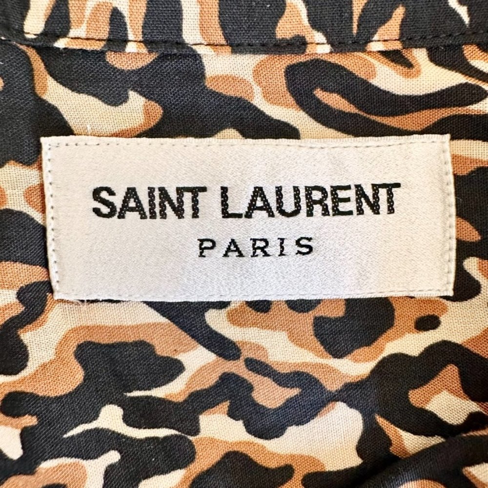 Sold - Saint Laurent Men's Short Sleeve Camp Collar Shirt Medium | 39 15 1/2 New - Picture 10 of 17